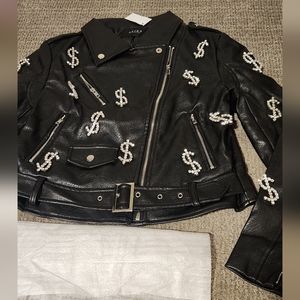 Azalea Wang Money Sign studded Cropped Jacket.